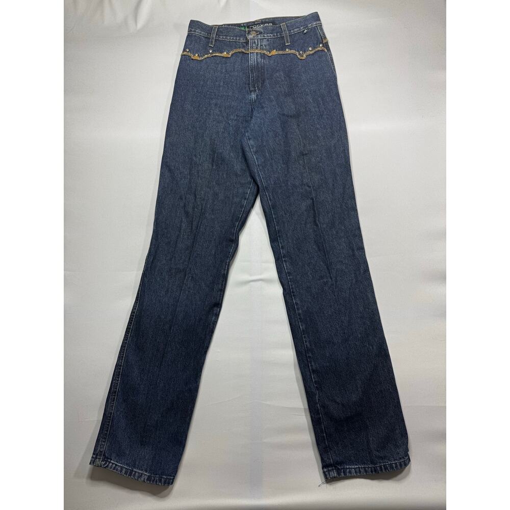 Rockies Women's Relaxed Fit Straight Leg Western Blue Jeans‎ - Size 9XL (29x36)*